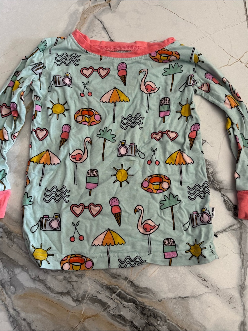 Little Sleepies Baby Sleepwear Romper - Mint & Pink